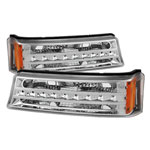 Xtune Chevy Silverado 03-06 / Avalanche 02-06 LED Bumper Lights Chrome CBL-JH-CS03-LED-C; 2003-2006