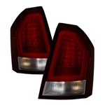 Spyder Chrysler 300C Version 2 Light Bar LED Tail Lights - Red Clear - (ALT-YD-C308V2-LED-RC); 2008-2010