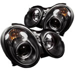 Spyder Mercedes Benz Clk Halo Projector Headlights - Black - (PRO-YD-MBCLK98-HL-BK); 1998-2002