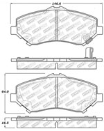 StopTech Street Select Brake Pads Dodge Journey, Front; 2009-2011