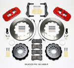 Wilwood AERO4 Rear Kit 14.25in Red 2014-Up Challenger w/Lines; 2014-2021