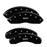 MGP 4 Caliper Covers Engraved Front & Rear MGP Black finish silver ch; 2012-2015