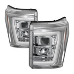 Spyder 11-16 Ford F-250/F-350 V2 Projector Headlights - Light Bar DRL - Chrome PRO-YD-FS11V2-LB-C; 2011-2016