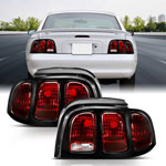 ANZO 1994-1998 Ford Mustang Taillight Dark Red Lens (OE Style); 1994-1998