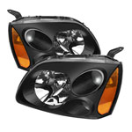 xTune Mitsubishi Galant Amber Crystal Headlights - Black