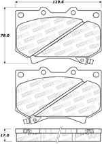 StopTech Street Select Brake Pads Toyota Sequoia Caliper Cast# S13WE, Front; 2001-2002