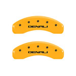 MGP 4 Caliper Covers Engraved Front & Rear Denali Yellow Finish Black Char 2016 GMC Canyon; 2015-2020