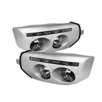 Spyder Toyota FJ Cruiser Fog Lights With LED Daytime Running Lights - Clear - (FL-DRL-TFJ07-C); 2007-2011