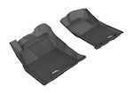 3D MAXpider 2012-2015 Toyota Tacoma Double Cab Kagu 1st Row Floormat - Black; 2012-2015