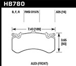 Hawk 2018 Audi S6 Premium Plus/Prestige 4.0L / Audi S6 Prestige 4.0L HP+ Front Brake Pads; 2018-2018