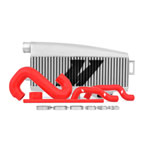 Mishimoto Subaru 02-07 WRX/04-07 STi Top-Mount Intercooler Kit - Powder Coated Silver & Red Hoses; 2002-2007