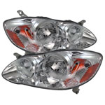 xTune Toyota Corolla Crystal Headlights - Chrome; 2003-2006