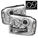 Spyder Ford F250/350/450 Super Duty Halo LED ( Replaceable LEDs ) Projector Headlights - Chrome - (PRO-YD-FS05-HL-C)