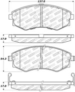 StopTech Street Brake Pads Nissan Sentra GXE To 3/03, Front; 2003-2003