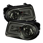 Spyder Chrysler 300C Projector Headlights - LED DRL - Smoke - (PRO-YD-C300C-DRL-SM); 2005-2010