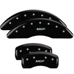 MGP 4 Caliper Covers Engraved Front & Rear MGP Black finish silver ch; 2016-2016