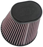 K&N Universal Clamp-On Air Filter 3-1/2in 10 Degree Flange 5-3/4in B 4-1/2in x 3-1/4in T 7in H