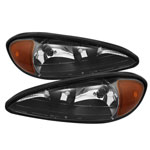 Xtune Pontiac Grand Am 99-05 Crystal Headlights Black HD-JH-PGAM99-AM-BK; 1999-2005