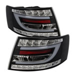 Spyder Audi A6 4Dr Sedan Only (non-Quattro) Light Bar LED Tail Lights - Incandescent Model Only - Black - (ALT-YD-AA605-LBLED-BK); 2005-2008