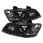 Spyder Pontiac G8 DRL LED Projector Headlights - Black - (PRO-YD-PG808-DRL-BK)