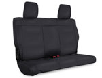 PRP 08-10 Jeep Wrangler JKU Rear Seat Cover/4 door - All Black; 2008-2010