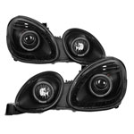 Xtune Lexus GS300/GS400/GS430 98-05 Halogen Only Halo Projector Headlights Black PRO-JH-LGS98-LED-BK; 1998-2005