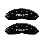 MGP 4 Caliper Covers Engraved Front & Rear GMC Black Finish Silver Char 2019 GMC Arcadia