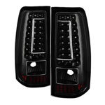 Xtune Chevy Silverado 1500-2500-3500 03-06 C-Shape LED Tail Lights Black ALT-ON-CS03-G2-LED-BK; 2003-2006