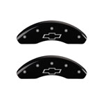 MGP Front set 2 Caliper Covers Engraved Front Bowtie Black finish silver ch