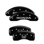 MGP 4 Caliper Covers Engraved Front Honda Engraved Rear H Logo Black finish silver ch; 2011-2016