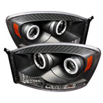 Spyder Dodge Ram 2500/3500 CCFL LED ( Replaceable LEDs ) Projector Headlights - Black - (PRO-YD-DR06-CCFL-BK)