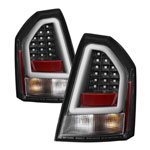 Spyder Chrysler 300C Version 2 Light Bar LED Tail Lights - Black - (ALT-YD-C305V2-LED-BK); 2005-2007