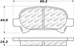 StopTech Street Select Brake Pads Toyota Solara, Rear; 2004-2008