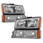 xTune Chevrolet Silverado 1500/2500/3500 / Chevrolet Silverado 1500HD / Chevrolet Silverado 2500HD Crystal Headlights W/ Bumper Lights - Chrome; 2003-2007