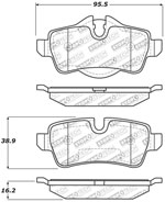 StopTech Sport Brake Pads Mini Cooper S, Rear; 2016-2016