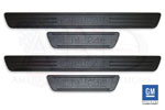 American Brother Designs ABD + Chevy Cruze Billet Logo Door Sill Set - Black (4-Piece set); 2011-2012