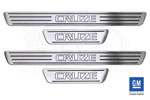 American Brother Designs ABD + Chevy Cruze Billet Logo Door Sill Set - Two Tone (4-Piece set); 2011-2012