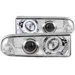 ANZO USA Chevrolet S-10 Projector Headlights W/ Halo Chrome; 1998-2005