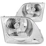 ANZO USA Ford Expedition Crystal Headlights Chrome; 1997-2002