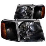 ANZO USA Ford Explorer Sport Trac Crystal Headlights Black