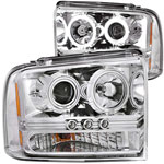 ANZO USA Ford Excursion Projector Headlights W/ Halo Chrome W/ Led Strip (Ccfl) 1pc