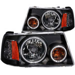 ANZO USA Ford Ranger Headlights W/ Halo Black (Ccfl); 2001-2011