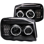 ANZO USA Nissan Frontier Projector Headlights W/ Halo Black (Ccfl); 2001-2004