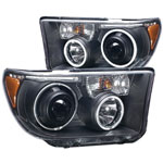 ANZO USA Toyota Sequoia Projector Headlights W/ Halo Black (Ccfl); 2008-2015