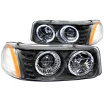 ANZO USA GMC Sierra Projector Headlights W/ Halo Black