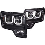 ANZO USA Ford Raptor Projector Headlights W/ U-Bar Black