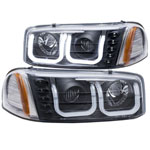 ANZO USA GMC Yukon Denali Projector Headlights W/ U-Bar Black