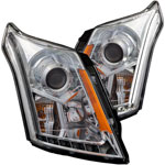 ANZO USA Cadillac Srx Projector Headlights W/ Plank Style Design Chrome