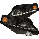 ANZO USA Lexus Rx350 Projector Headlights W/ U-Bar Black; 2010-2012