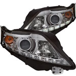 ANZO USA Lexus Rx350 Projector Headlights W/ U-Bar Chrome; 2010-2012